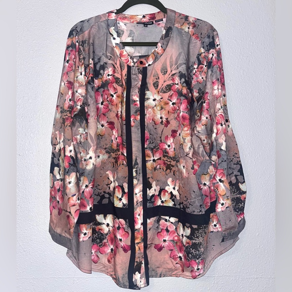 Tolani Adele Floral Boho Blouse 2X